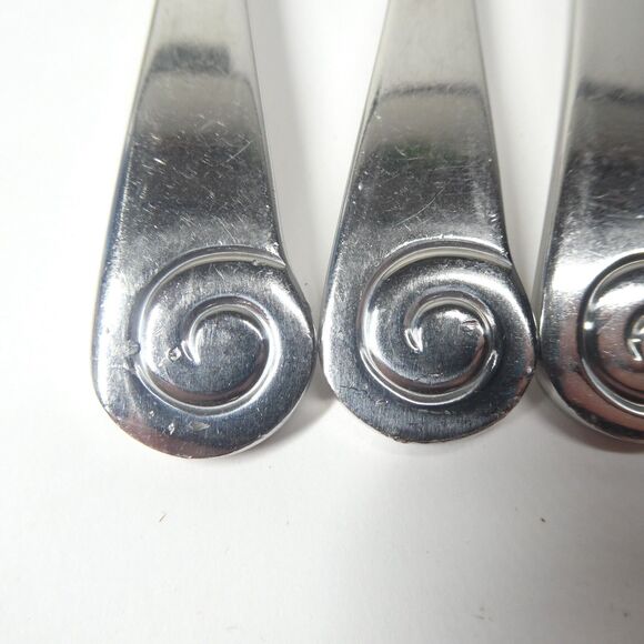 Robert Welch Ammonite 8 Salad Forks Stainless Flatware Helmick Korea 18/10 - Picture 6 of 9